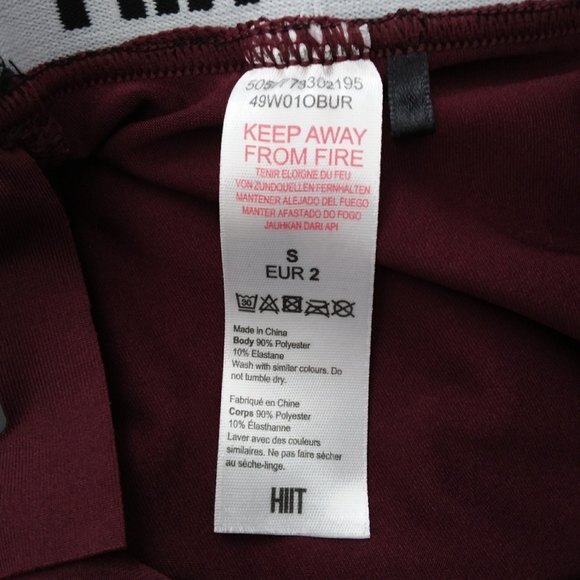 HIIT Burgundy Logo Active Leggings S - Picture 7 of 9